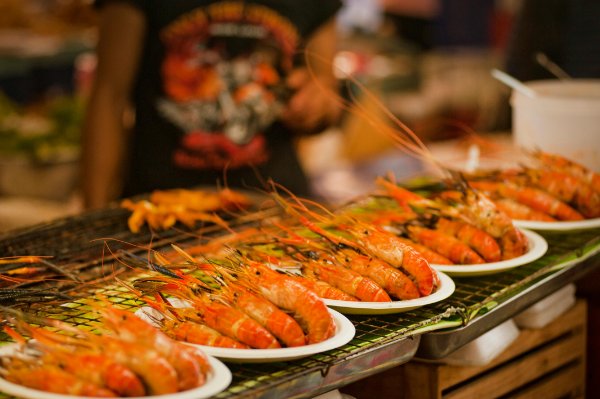 Shrimp on plate