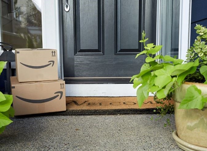 Amazon Prime Packages In Front of Door