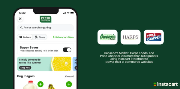 Instacart on smart phone.