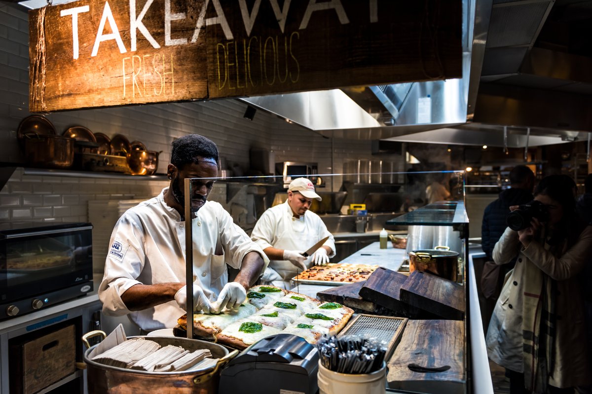 Chefs at a restaurant in New York City's Meatpacking District