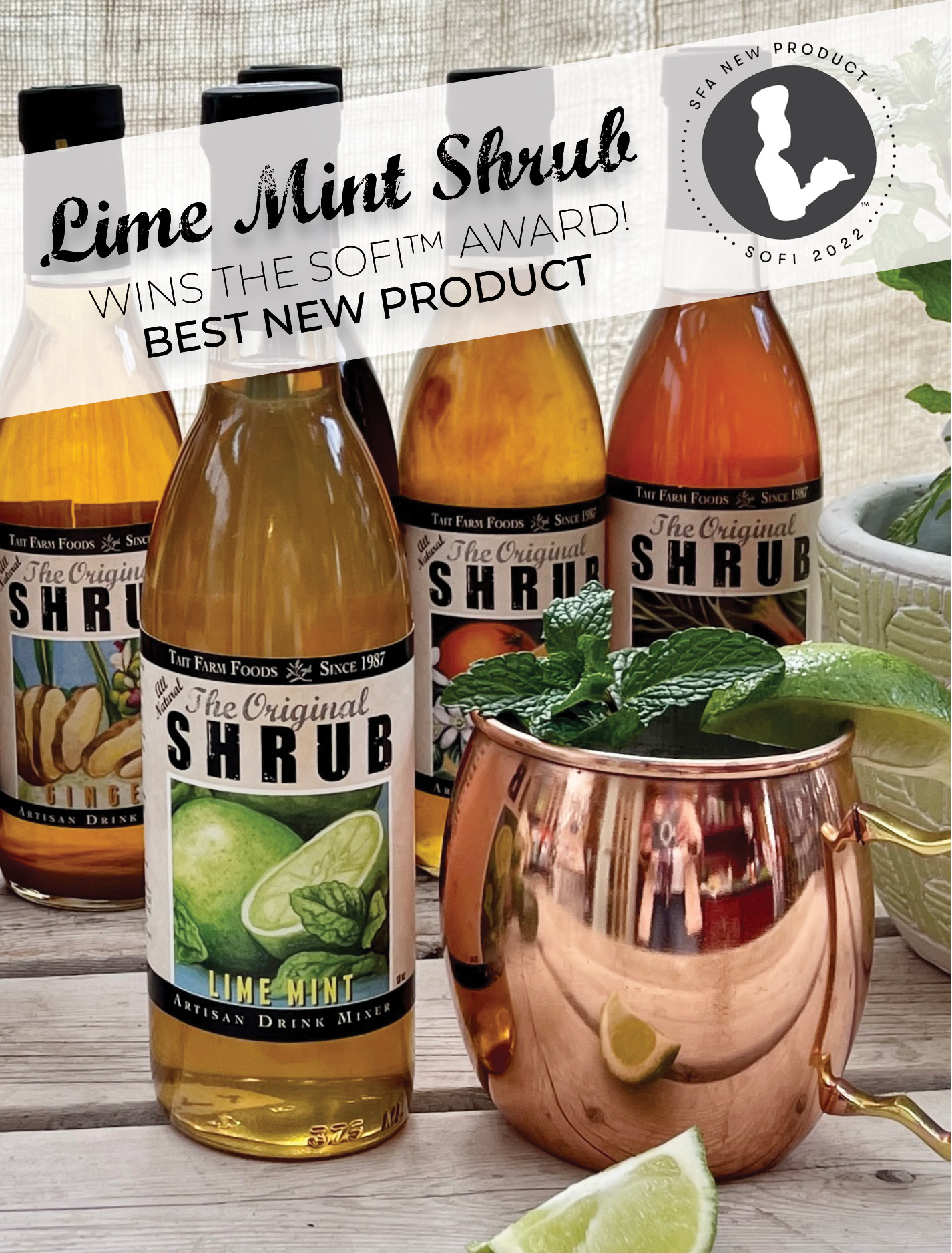 Tait Farm Foods’ Lime Mint Shrub sofi winner badge